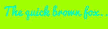 Image with Font Color 00FFC6 and Background Color A2FF00
